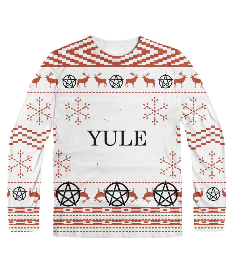 YULE Ugly Christmas Sweater  Sublimation Long Sleeve