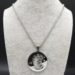 Witchcraft Moon Sun Stainless Steel Statement Necklace