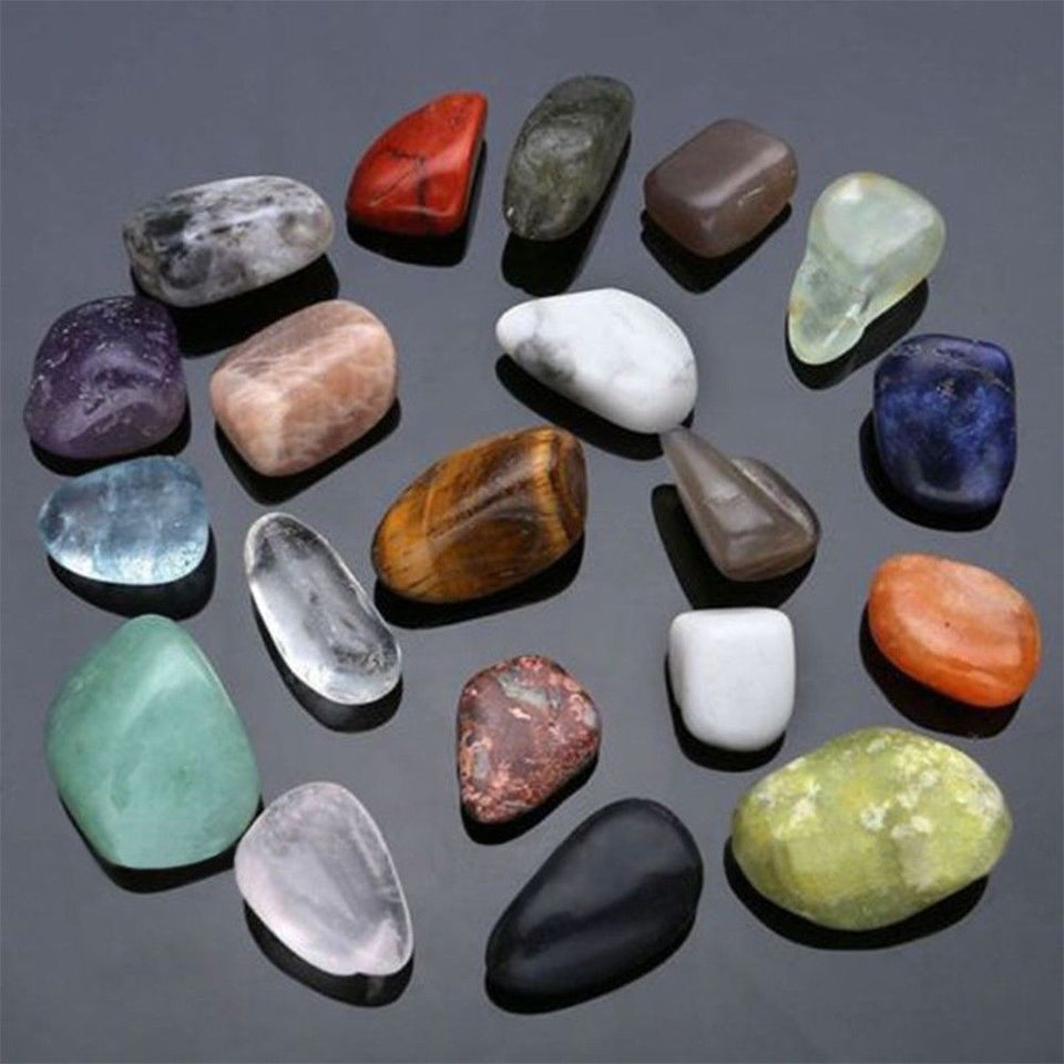 20pcs Natural Crystal Gemstone Polished Healing Chakra Stone Collection