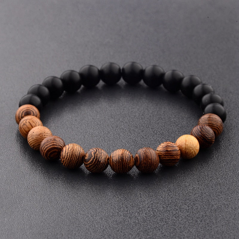 8mm New Natural Wood Beads Bracelet