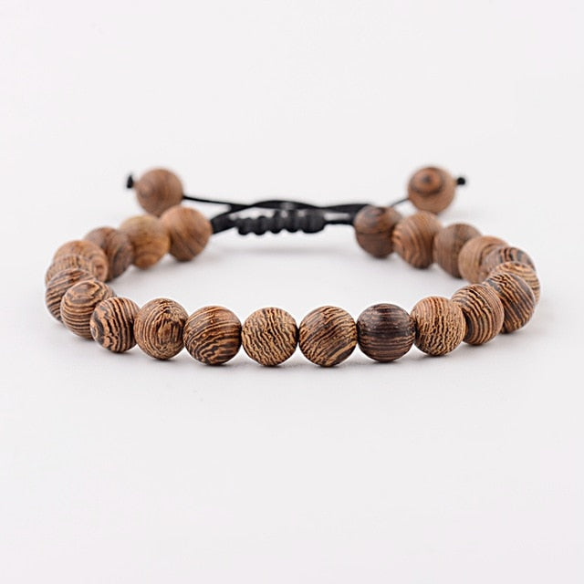 8mm New Natural Wood Beads Bracelet