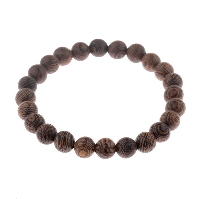 8mm New Natural Wood Beads Bracelet