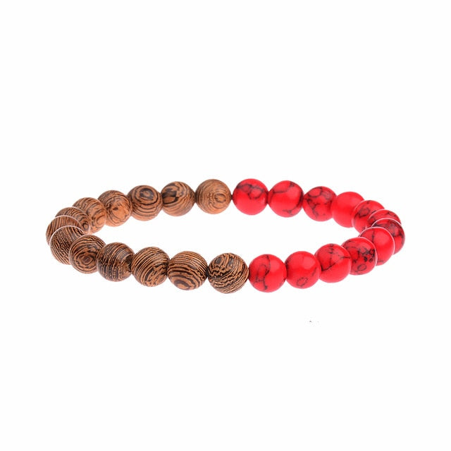 8mm New Natural Wood Beads Bracelet