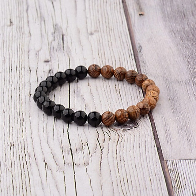 8mm New Natural Wood Beads Bracelet