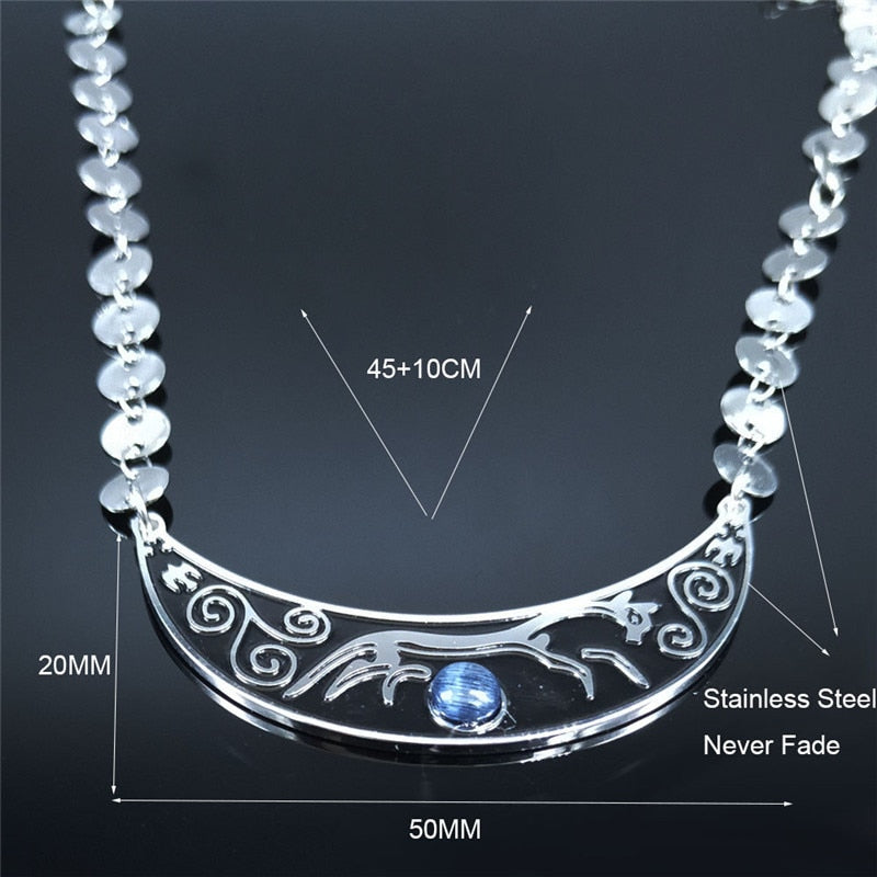 Stainless Steel Spiral Vortex Wolf Chain Necklace