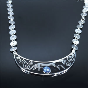 Stainless Steel Spiral Vortex Wolf Chain Necklace