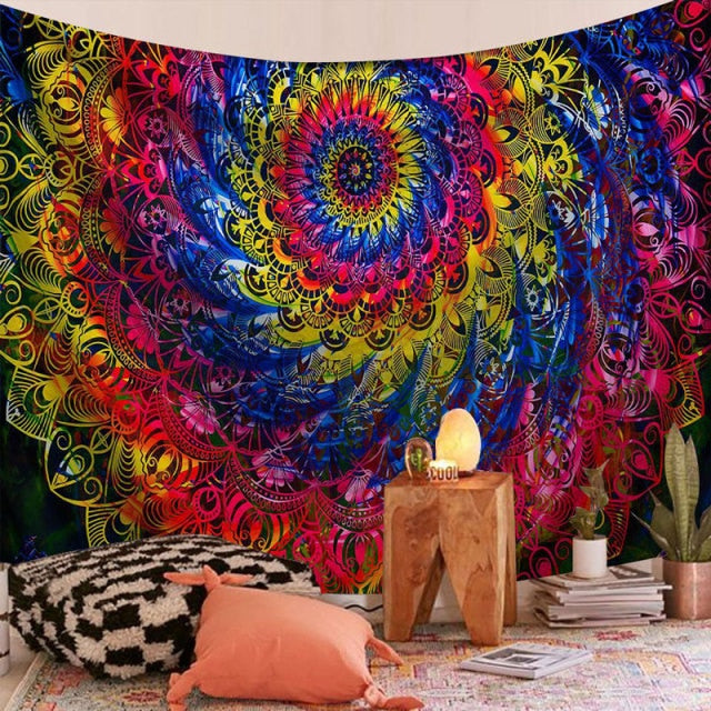 Indian Mandala Big Tapestry Wall Hanging Sandy Beach Throw Rug Blanket Camping Travel Mattress Bohemian Sleeping Pad Tapestries