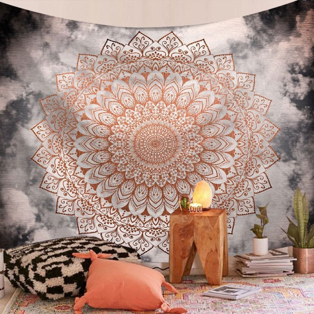 Indian Mandala Big Tapestry Wall Hanging Sandy Beach Throw Rug Blanket Camping Travel Mattress Bohemian Sleeping Pad Tapestries