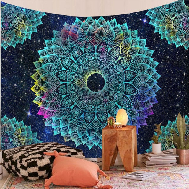 Indian Mandala Big Tapestry Wall Hanging Sandy Beach Throw Rug Blanket Camping Travel Mattress Bohemian Sleeping Pad Tapestries