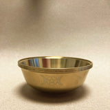 Brass Ritual Altar Bowl With Pentagram