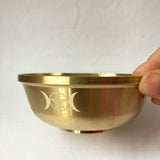 Brass Ritual Altar Bowl With Pentagram