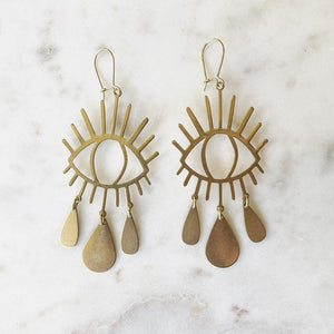 The Evil Eye Earrings Gold Drop Earrings