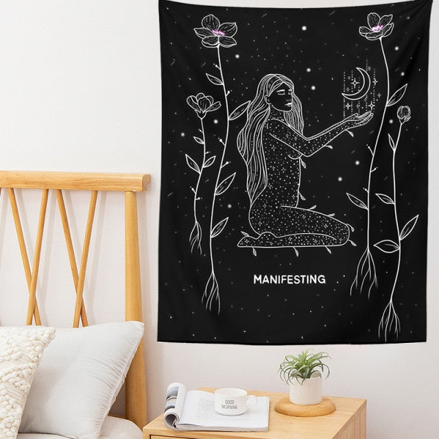 Indian Moon Phase Girl Mandala Tapestry Wall Hanging Boho decor macrame hippie Witchcraft Tapestry wall decoration cloth