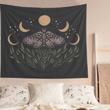 Butterfly Moon Phase Tapestry Wall Hanging Bohemian Gypsy Psychedelic Tapiz Black Sun Witchcraft Divination Tapestry Decor