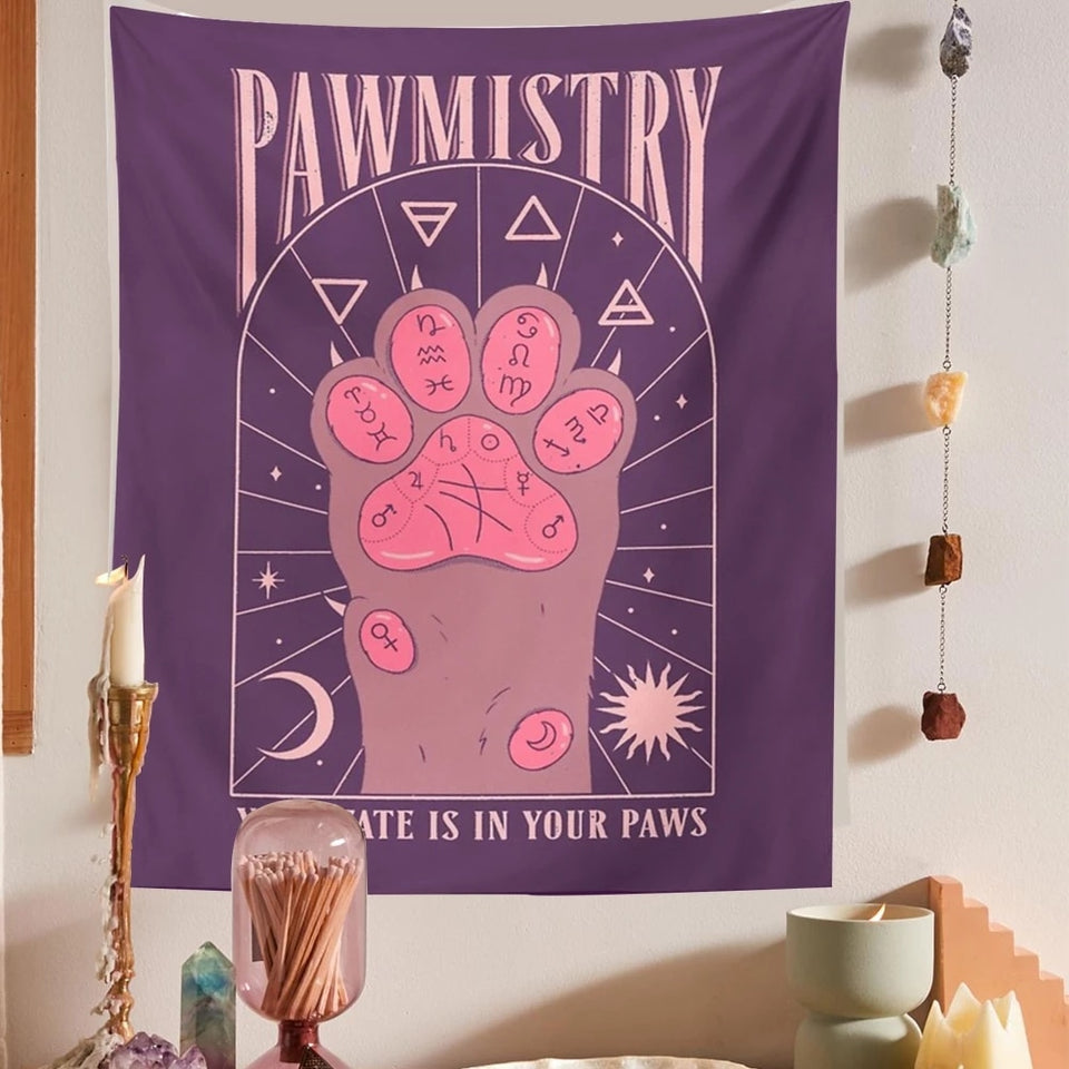 Tarot Cat Paws Tapestrym