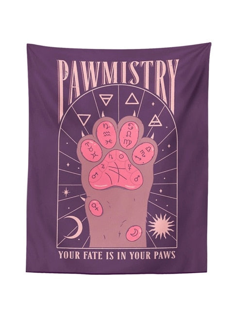 Tarot Cat Paws Tapestrym