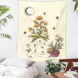 Sun Moon Goddess Plant Flower Tapestry