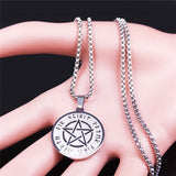 Rune Alphabet Pentacle Pentagram Viking Necklace