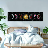 Psychedelic Moon Phase Tapestry Black and White Wall Hanging  Moon Floral Throw Blanket Home Decor Wall Hanging Bohemian Wall