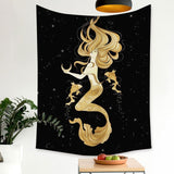 Psychedelic Moon Starry Tapestry Girl Wall Hanging Room Sky Carpet Dorm Tapestries Art Home Decoration Accessories 95 x 73cm