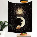 Psychedelic Moon Starry Tapestry Girl Wall Hanging Room Sky Carpet Dorm Tapestries Art Home Decoration Accessories 95 x 73cm