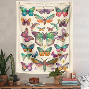 Butterfly Reference Chart Tapestry Vintage Tapestries Aesthetic Tapestry Chart Tapestry Colorful Tapestry Wall Hanging for Room