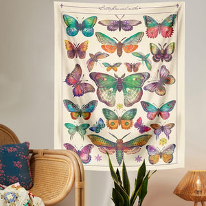 Butterfly Reference Chart Tapestry Vintage Tapestries Aesthetic Tapestry Chart Tapestry Colorful Tapestry Wall Hanging for Room