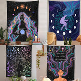 Moon Phase Girl Tapestry Wall Hanging Boho Wall Tapestries Bedroom Girl's room Dorm Decoration