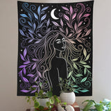 Moon Phase Girl Tapestry Wall Hanging Boho Wall Tapestries Bedroom Girl's room Dorm Decoration