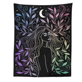 Moon Phase Girl Tapestry Wall Hanging Boho Wall Tapestries Bedroom Girl's room Dorm Decoration