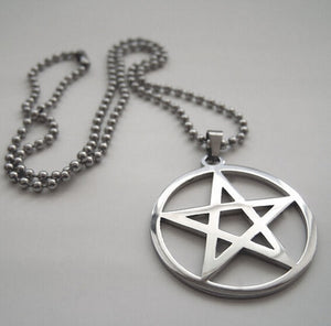 Best Stainless Steel Silver Pentacle Necklace 24''