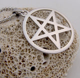 Best Stainless Steel Silver Pentacle Necklace 24''