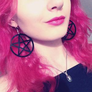 Midnight Black Acrylic Pentagram Earrings (FREE - JUST PAY SHIPPING PROMO)