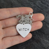 Witch Heart Engraved Necklace