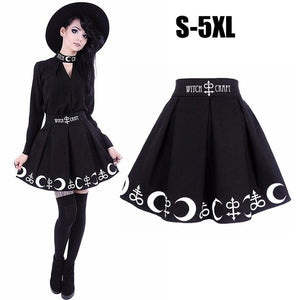S-5XL Women Black Elegant Pleated Skirt