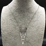 Unique Stainless Steel Moon Pentagram Necklace