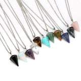 Natural Crystal Energy Healing Point Reiki Chakra Pendant Necklace